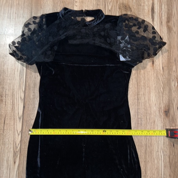 NEW! HP 🥳🥳🥳Zara Velvet Look Long Sleeve Dress with Polka Dot Detail - Picture 7 of 11
